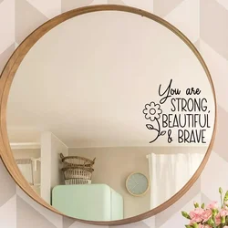 1Pc Inspirational Quotes Text Furniture Mirror Wall Stickers for Bedroom Bathroom Decoration Living Room Decor Home Wall Decals