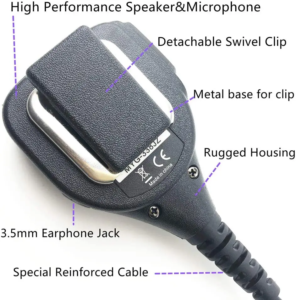 Radtel-walkie-talkie de alta resistencia, altavoz, micrófono de hombro para Radio BaoFeng, UV-9R (o Plus), BF-A58, BF-9700