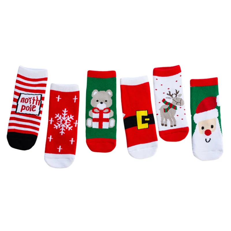 Warm Thick Winter Baby Terry Socks Girls Boys Kids Newborn Christmas Santa Claus Elk Bell Slippers Snowflake Cute Bear Children