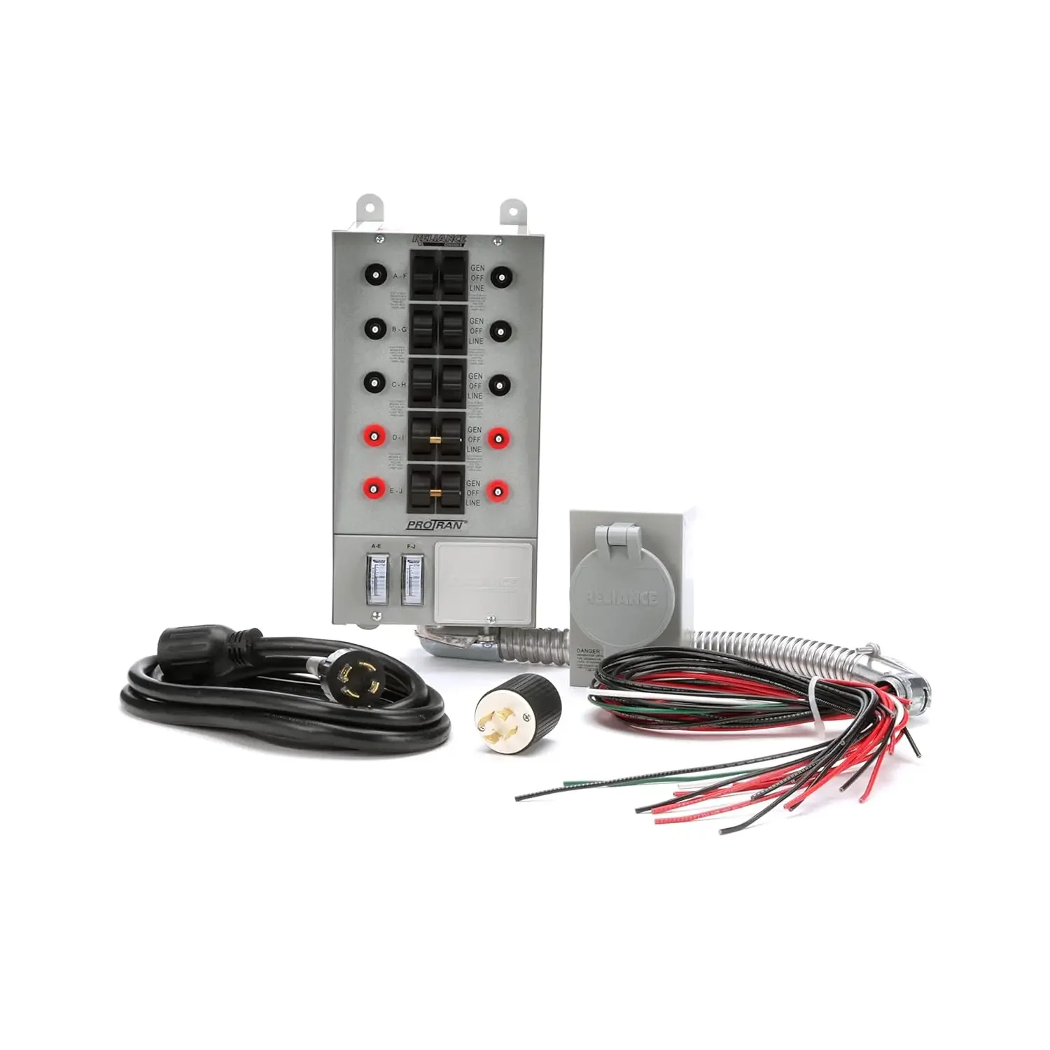 Reliance Controls 31410CRK Pro/Tran 10-Circuit 30 Amp Generator Transfer Switch Kit,Gray