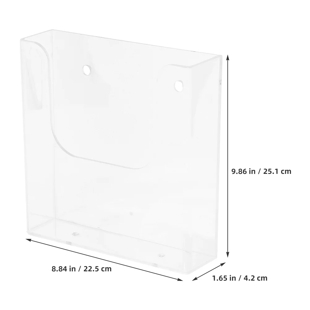 Wall-mounted Display Rack File Holder for Office Organizer Magazine Data Stand Pocket Acrylic Clear