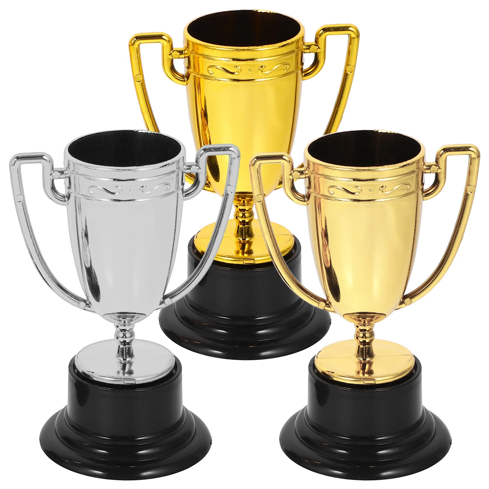 3 Pcs Trophies Sports Toys Trophy Adornments Gold Awards Plastic Decorative Child