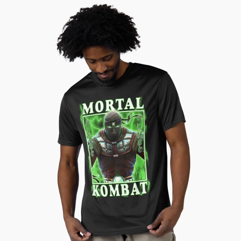 

Ermac MK 0406 Vintage 90's Mortal Kombat Gift tee for gamer 100% cotton printed Short Sleeve Graphic T-Shirt All size tops