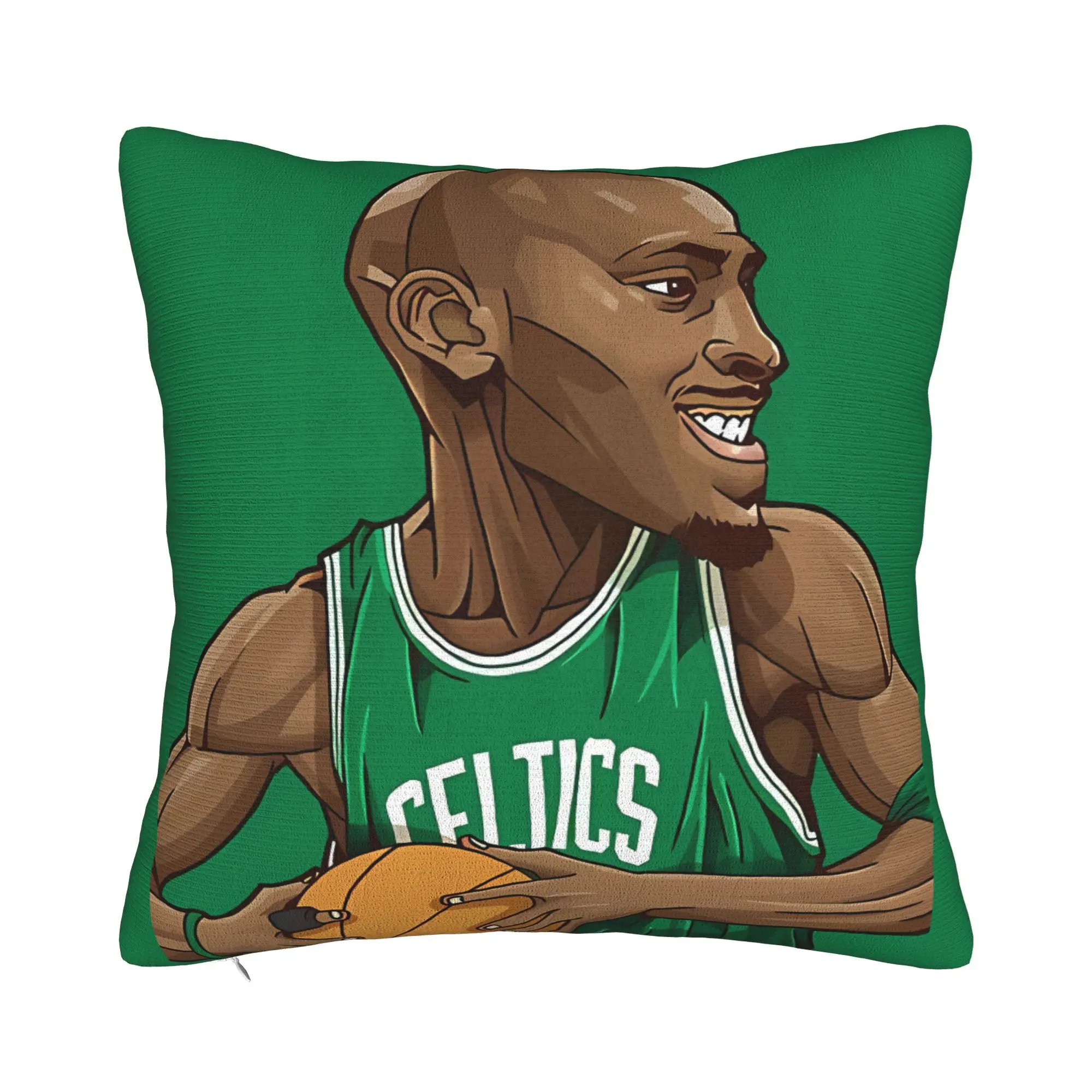 Kevin Garnett 5 Fundas de almohada decorativas Chibi para un ambiente acogedor, funda de almohada Kevin Garnett con cierre de cremallera