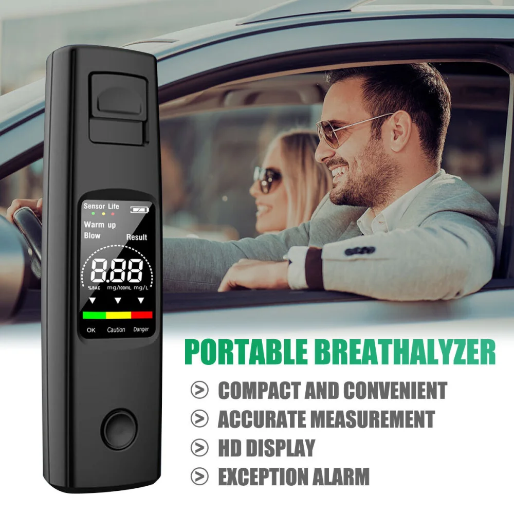 Digital Alcohol Tester with LCD Display Portable Type-C Charging Breathalyzer For Drunk Driving Alcohol Alcoholimeter