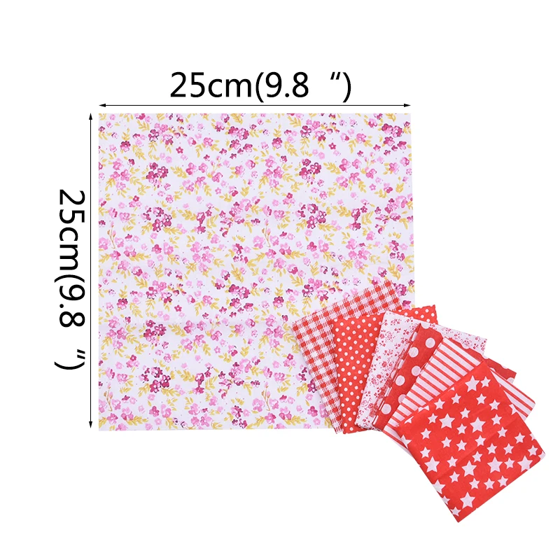 25*25cm Flower Printed 100% Cotton Fabrics DIY Assorted Pattern Cotton Cloths Handmade Tilda Doll Needlework Crafts Patchwork