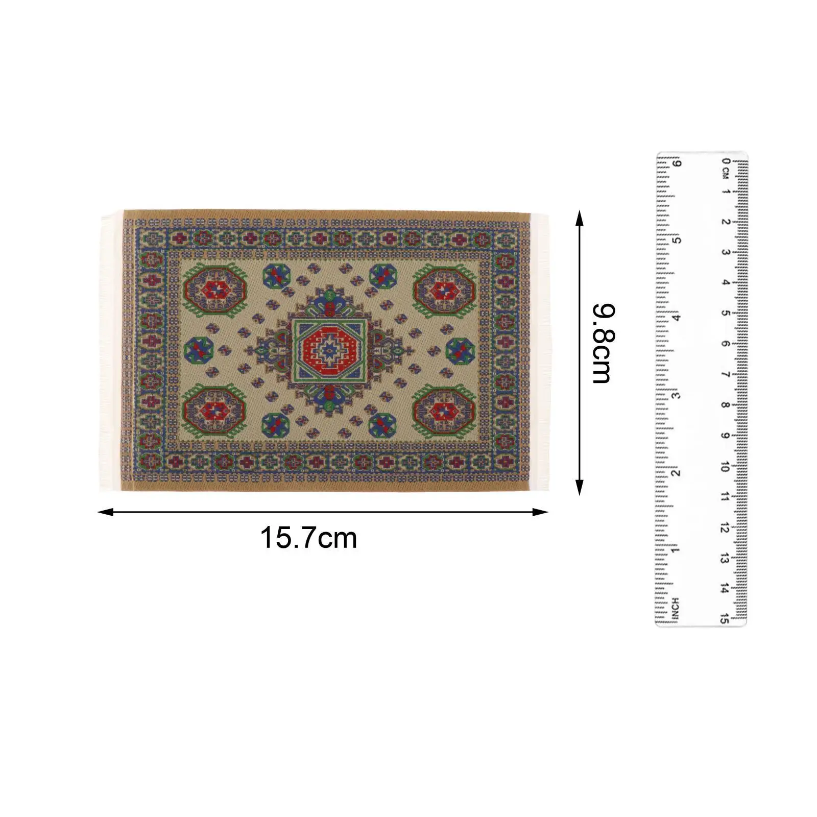 1:12 Miniature Dollhouse Carpet Vintage Furniture Decoration Retro Accessories