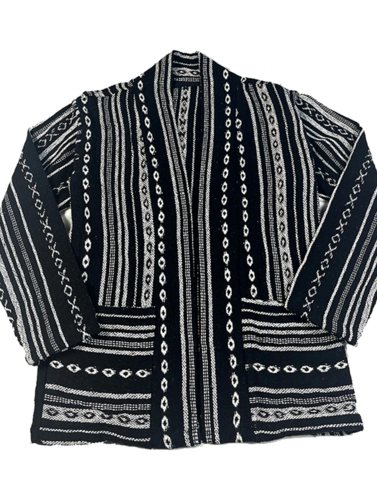 Striped Cardigan 100% Cotton Coat Men's Casual Niche Women