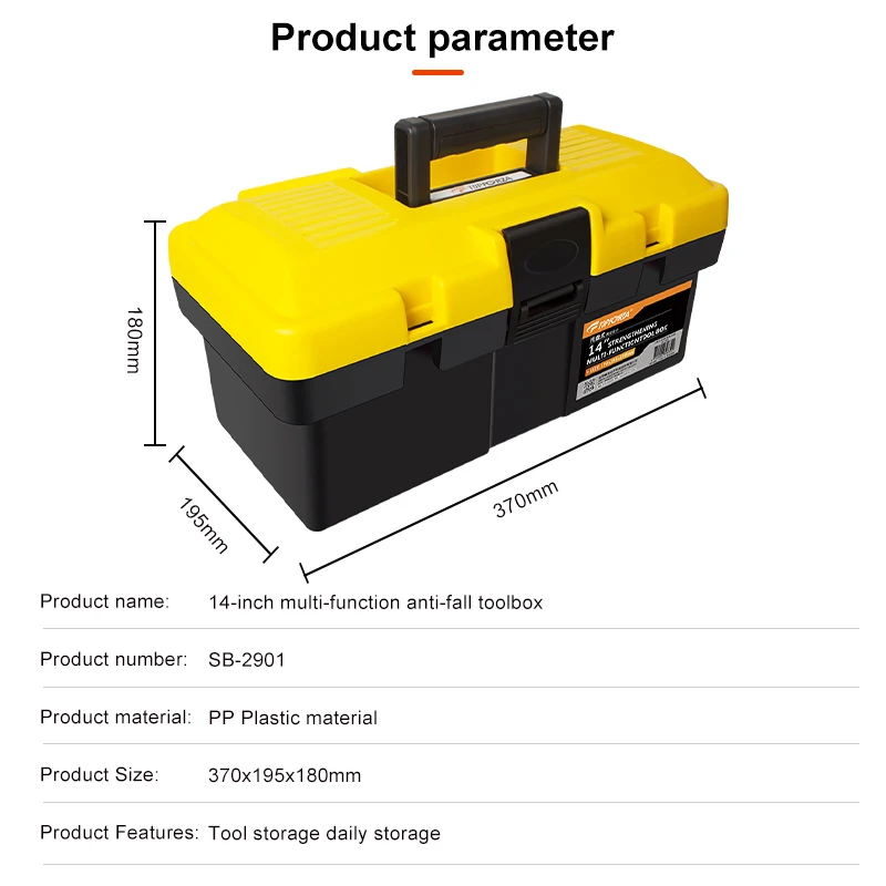 TOPFORZA Plastic Tool Box Multifunction Household RepairTools Storage Box Electrician Car Maintenance Tool Organizer Container