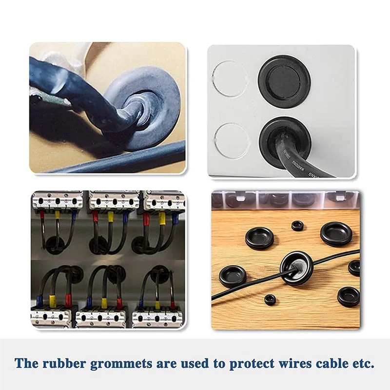 188 Pieces Closed Rubber Grommet Firewall Solid Closed Hole Plug Assortment Kit For Wire Electrical Appliance Plumbing-AA26