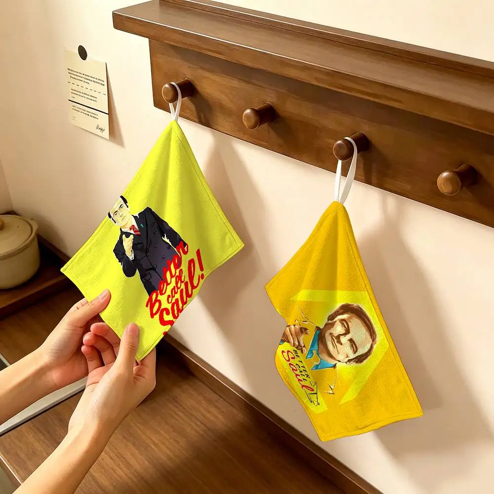TV B-Better C-Call S-Saul Thickened Polyester Cotton Hanging Towel, High Absorbent Hand Wiping Towel for Indoor Use