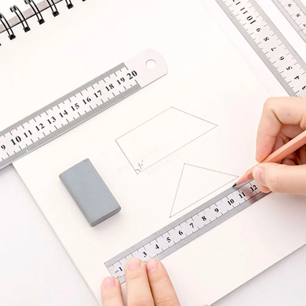 5 pcs,Thick 0.7mm, 15cm,20cm 15cm 20cm Length Stainless Steel Ruler Stainless Steel Straight Shape Straight Ruler