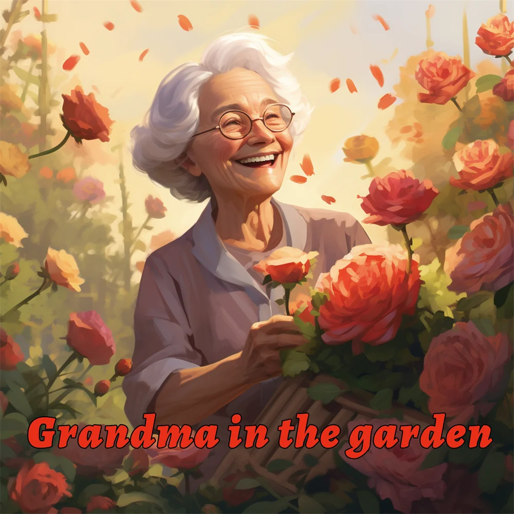 1pc Grandmother in the Garden Art Coloring Book 22 Page Coloring Books Gift For Birthday Party Relieve Stress Kill Time