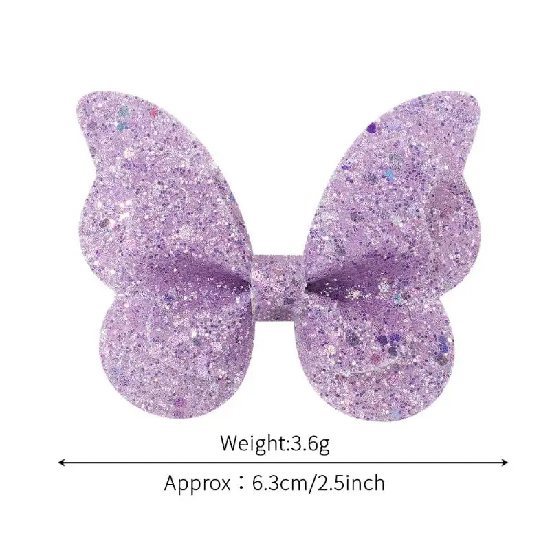 Sequins Butterfly Bow Hair Clips para Meninas, Glitter Hairpins, Crianças Cute Barrettes, Acessórios para Crianças, Presente, Moda, 2 Pcs