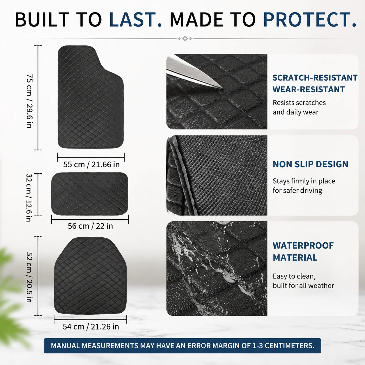 ชุดพรมปูพื้นรถยนต์หนัง PU 5 ชิ - Car Floor Mats Universal Waterproof Leather บทวิจารณ์และราคา