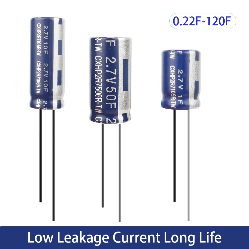 2PCS CDA Capacitors 2.7V 0.22F 0.3F 0.5F 1F 2F 4F 6F 10F 15F 20F 25F 30F 50F 60F 100F 120F Farad capacitor