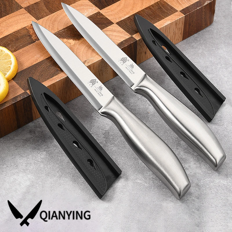 Cuchillo de fruta con cubierta protectora, pelador de frutas, cuchillo de pelar portátil, cuchillo de cocina doméstico