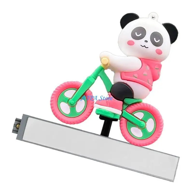 

U13C Sliding Car Dashboard Decoration Cycling Panda Animal Doll Ornament for Car SUV