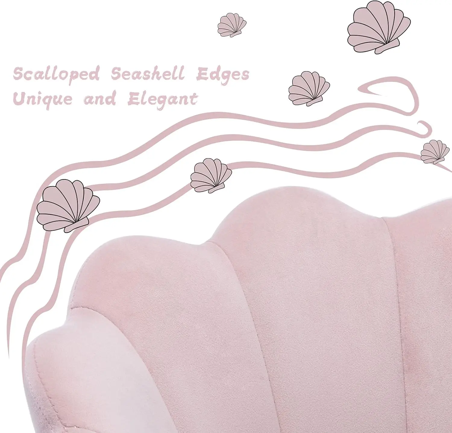 Velvet Bedroom Chair Adjustable Child Computer Chair Swivel Shell Vanity Chairs for Girls Bedroom/St