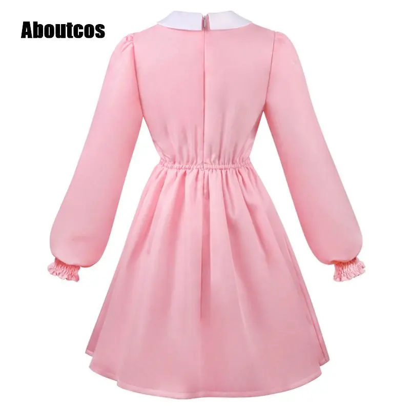 Aboutcos Stranger Cos Things 11 Cosplay Anime Costume For Women Pink Dress Outfits Fantasia Halloween Carnival Party Suit