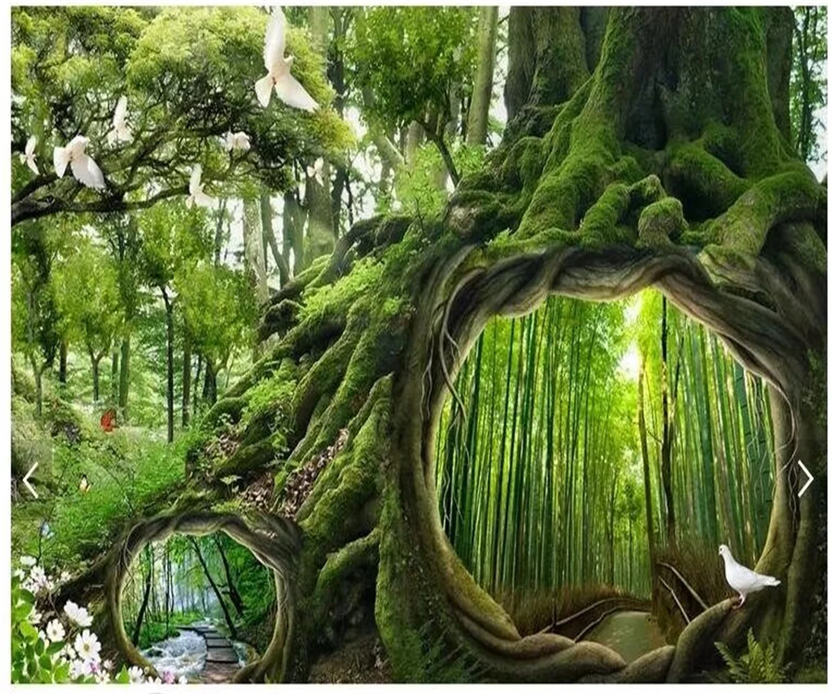 Customize any size wallpaper Nature landscape bridge water bridge wood photo mural background wall wallpaper for walls 3 d