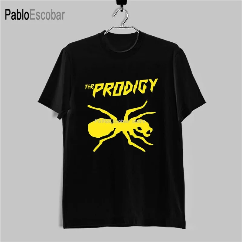 New The Prodigy Yellow Logo Punk Rock Band Men'S Black T-Shirt Size S-2Xl Cool Gift Personality Tee Shirt men cotton t-shirt