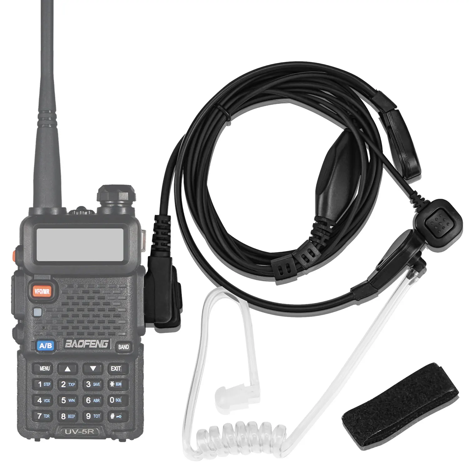 Baofeng トランシーバーイヤホン K ネック喉コントロールイヤホン格納式指 PTT 双方向ラジオヘッドセット CS 戦術 TYT