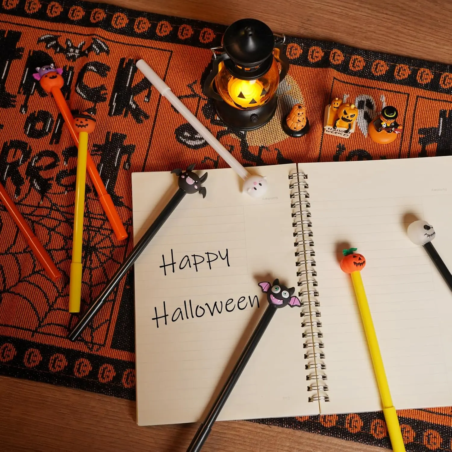 24 قطعة أقلام الهالوين 0.5 مللي متر اليقطين الخفافيش الجمجمة رؤساء هلام القلم أنماط الأسود رولربال السائبة لجميع القديسين اللوازم المكتبية المدرسية #5