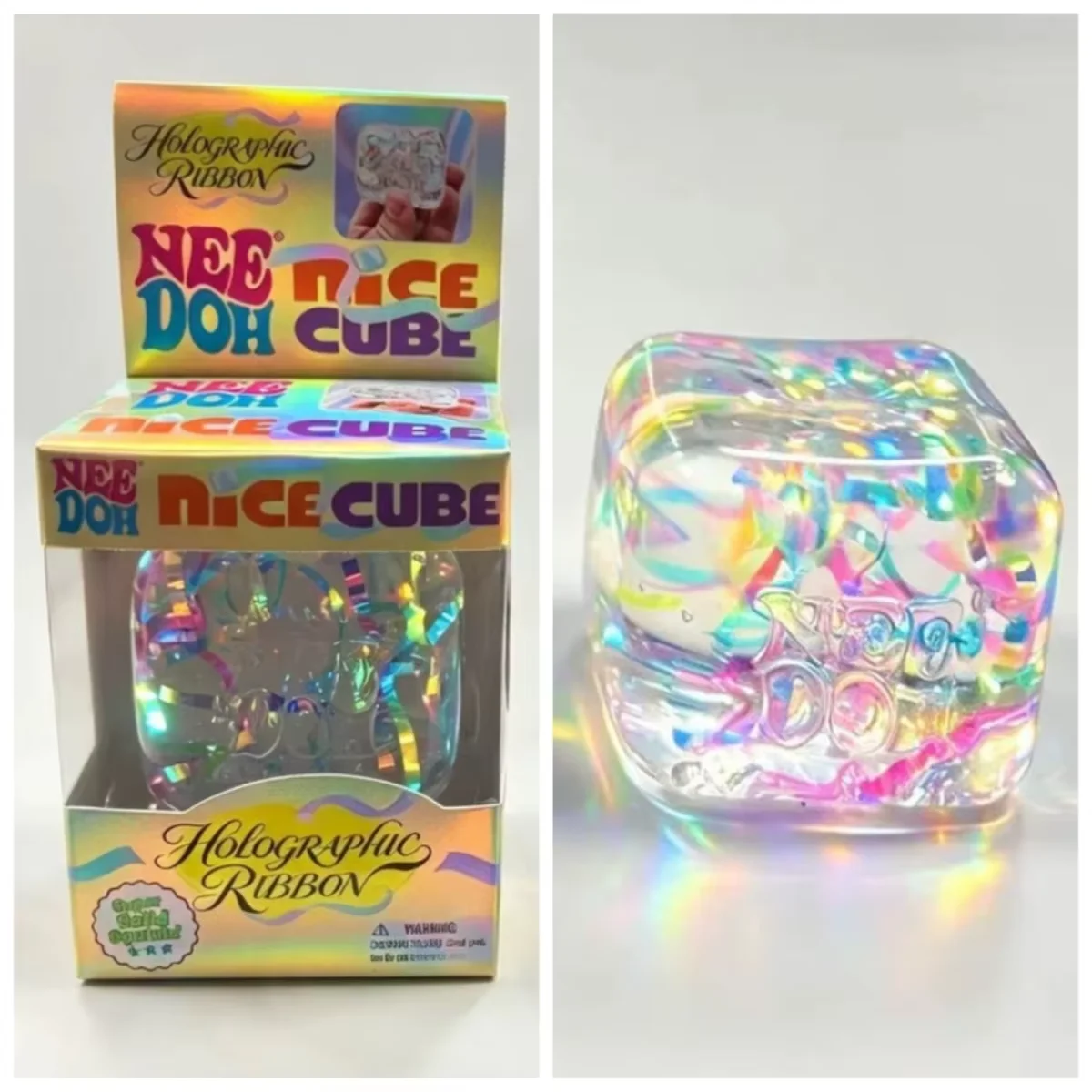 @Needoh Holographic Ribbon Squeeze Sensory Colorful Knead Stretch Anxiety Relief ADHD Fidget Leisure Adult Gift