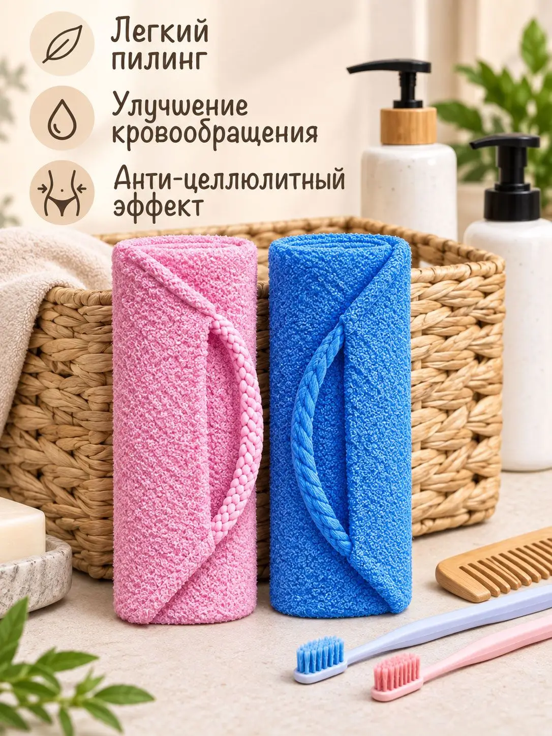 2Pcs Japanese Exfoliating Face Towel, Deep Cleansing Skin Polish Cloth, Soft Nylon Bath Shower Scrubber for Face Body Spa