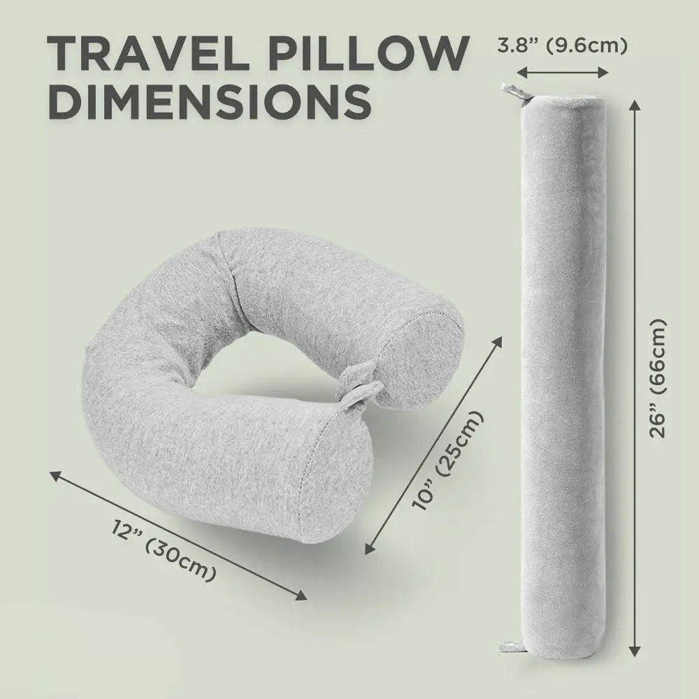 Universal Memory Foam Travel Pillow Adjustable Twist Neck Head Back Leg Support for Car Airplane Train Home Office Sleeping