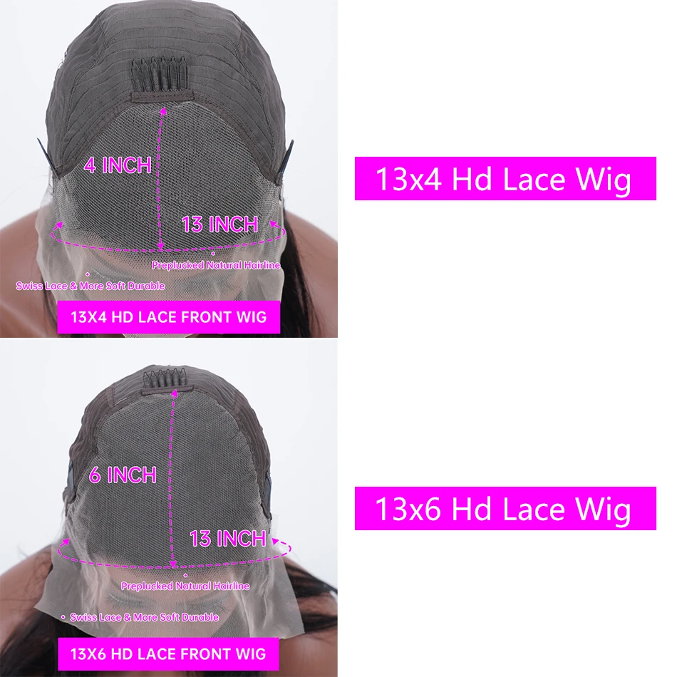 30 40 Inch Body Wave 13x4 Lace Front Wigs Human Hair 200% Density 13x6 HD Transparent Lace Frontal Wig For Women Human Hair Wigs