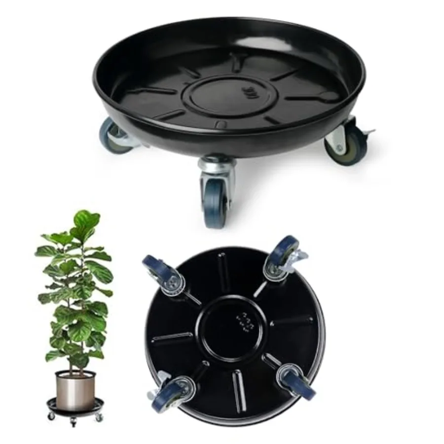 

Heavy-Duty Plant Caddy with Wheels Inch, 60° Lockable Caster, Outdoor Rolling Plant Dolly That is Not Easily Rusted, Indoor Met