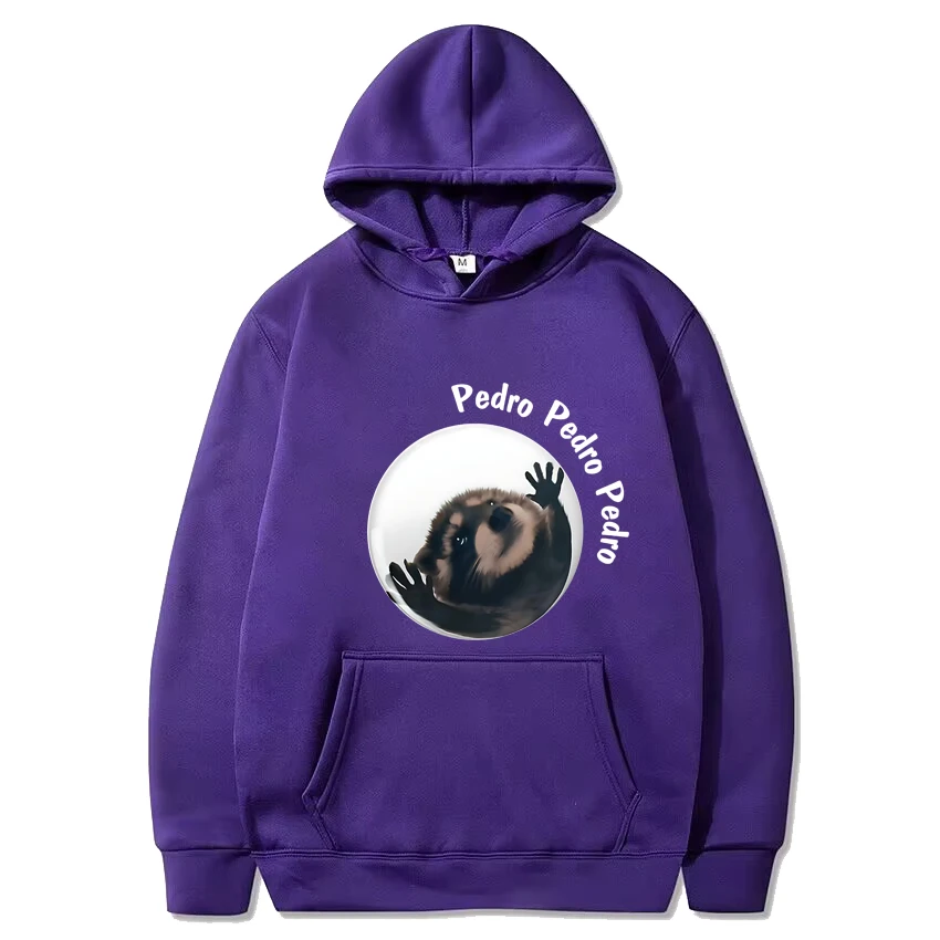 Sudadera con capucha Unisex de manga larga con estampado divertido de Peter Dancing mapache, sudadera informal de gran tamaño, jerséis de lana, novedad de 2024