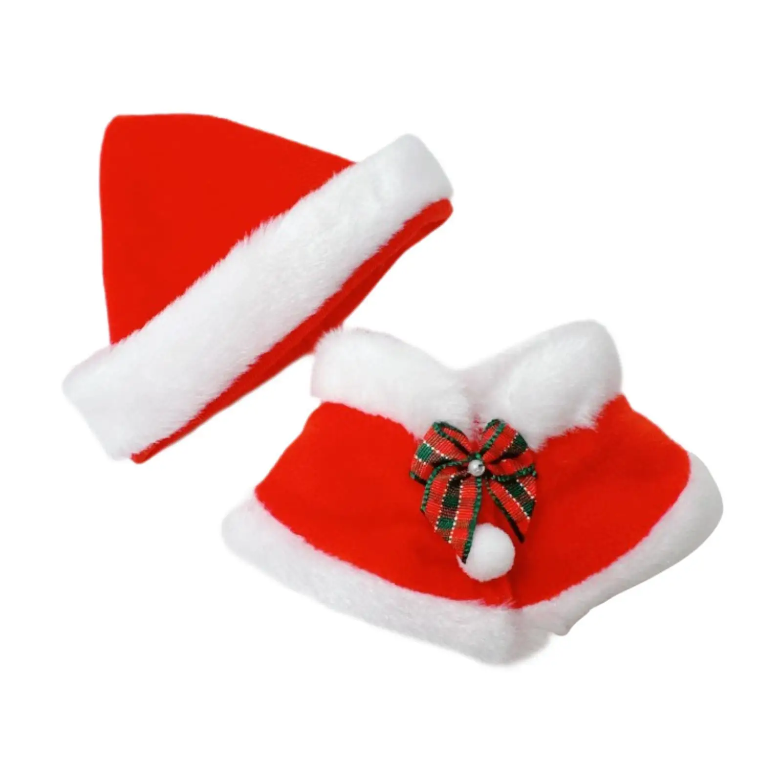 Plush Figure Shawl Christmas Outfit DIY Costumes with Hat for 6.69'' 5.91''