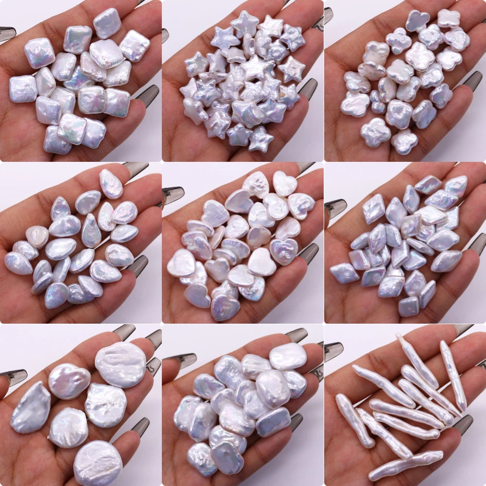 2pcs Natural Pearl Heart Bead Baroque Freshwater Pearl Loose Beads for Jewelry Making DIY Bracelet Necklace Earrings Accessories