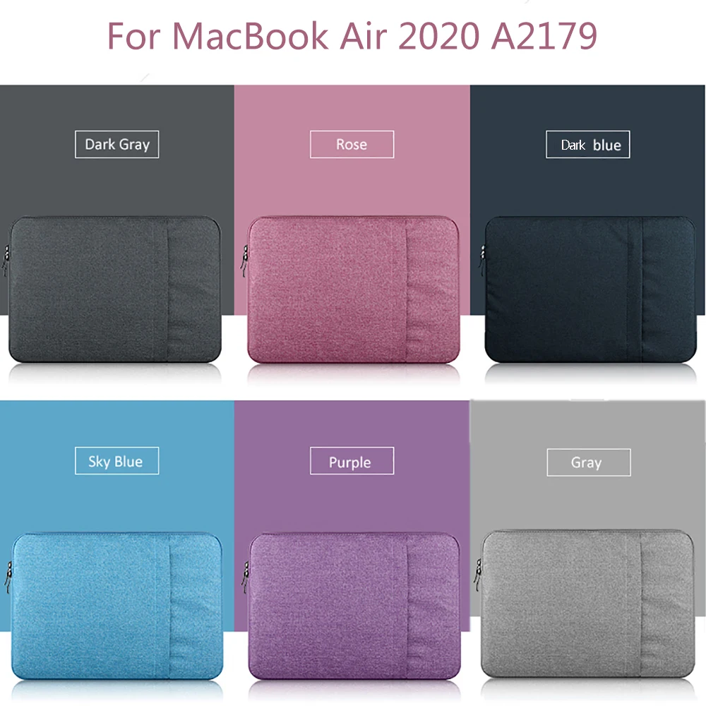 Laptop Bags For APPle MacBook New Air 13 Touch ID 2020 model A2179 Soft Denim bag for Mac new Air A1932 2018 cover