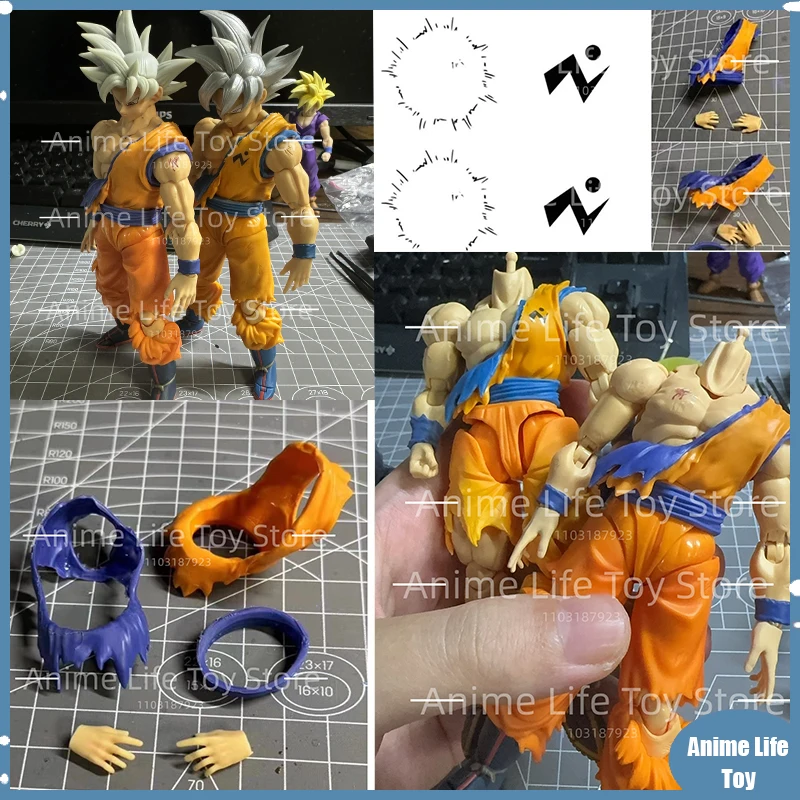 Air Dragon Ball S.H.Figuarts Damaged Battle Uniforms Accessories For Freedom White-Haired Goku Toyotaro Edition Son Goku Figure