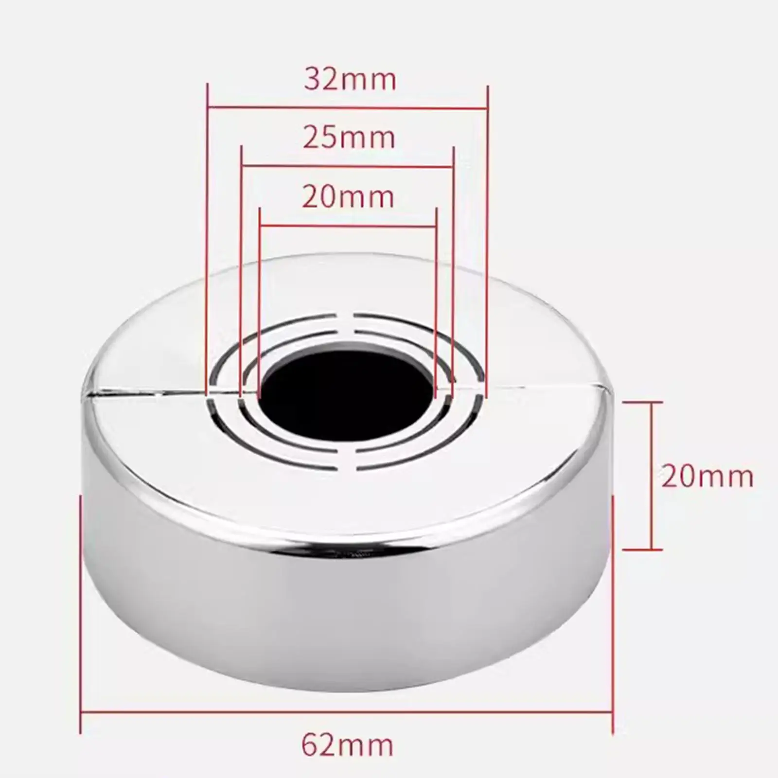 Wall Split Flange ABS Round Pipe Decorative Cover Snap Install Escutcheon for Home Office Use