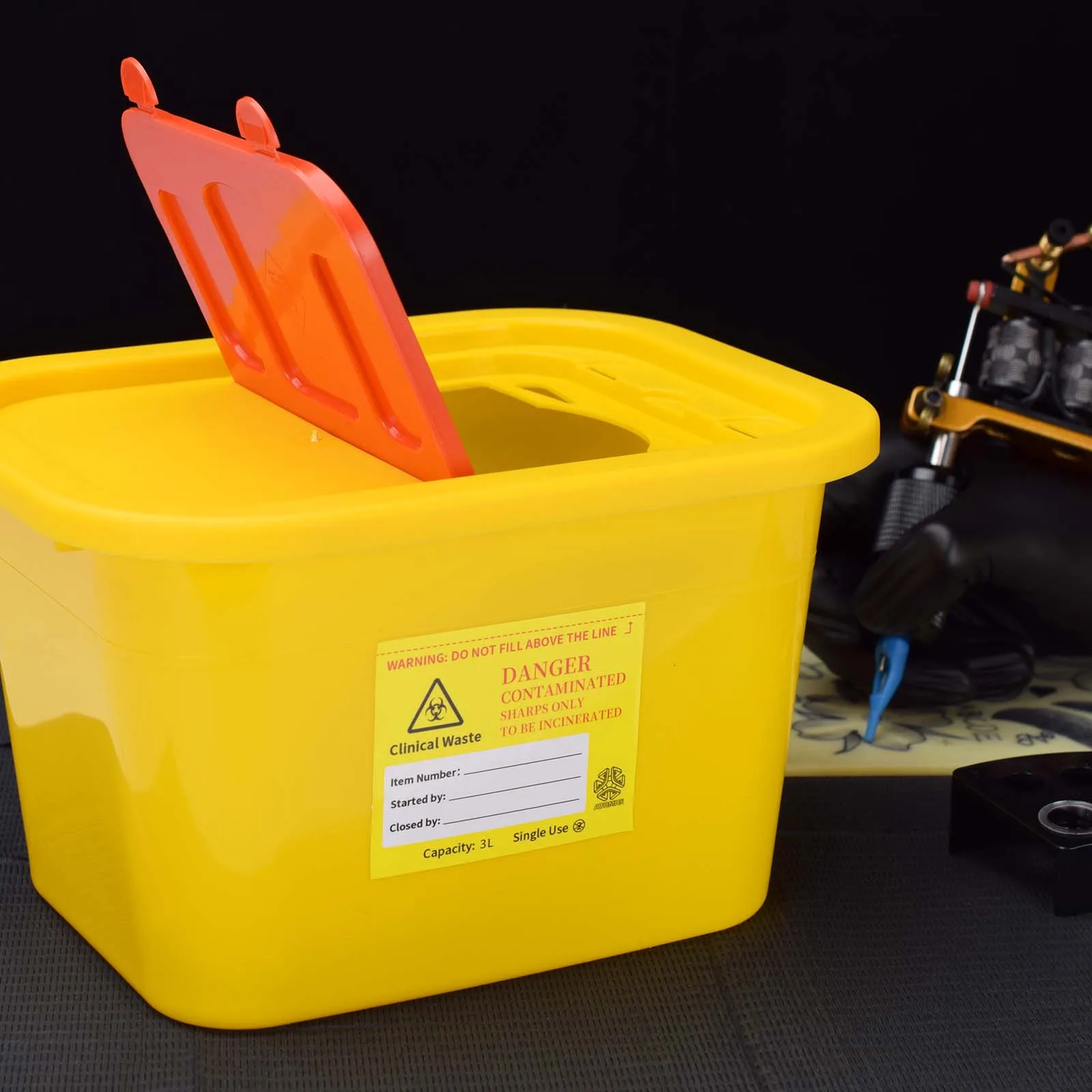 ATOMUS 2 قطعة 3L Microblading الوشم النفايات إبرة خرطوشة الأدوات الحادة شفرة الملحقات التخلص من القمامة جمع دلو صندوق تخزين