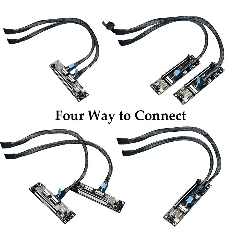 بطاقة محول ADT-Link GEN3 PCI-E 3.0 x16 إلى MCIO تدعم الهيكل الخارجي واحد إلى اثنين SFF-TA-1016 PCIE X16 إلى X8 X8 التشعب