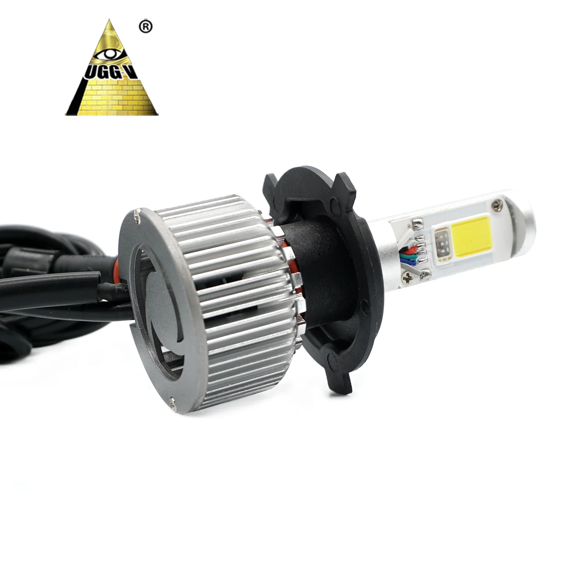 72W RGB H4 LED Headlight Auto Car Headlight with Anl Eye 8000LM Canbus Bulb Compatible with H1 H3 H7 9012 H13 9005