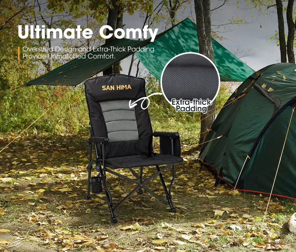 SAN HIMA Easy Set Up Portable Outdoor Travel Comfortable Adjustable Folding Camping Chair Picnic Fishing Beach Chair