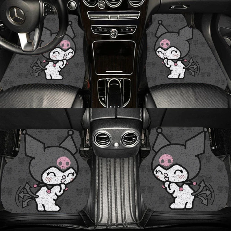 New Anime Sanrio Black Beauty Wire Ring Car Floor Mats Universal PVC Car Floor Mats Kawaii Cartoon Anti-Dirty Car Floor Mats