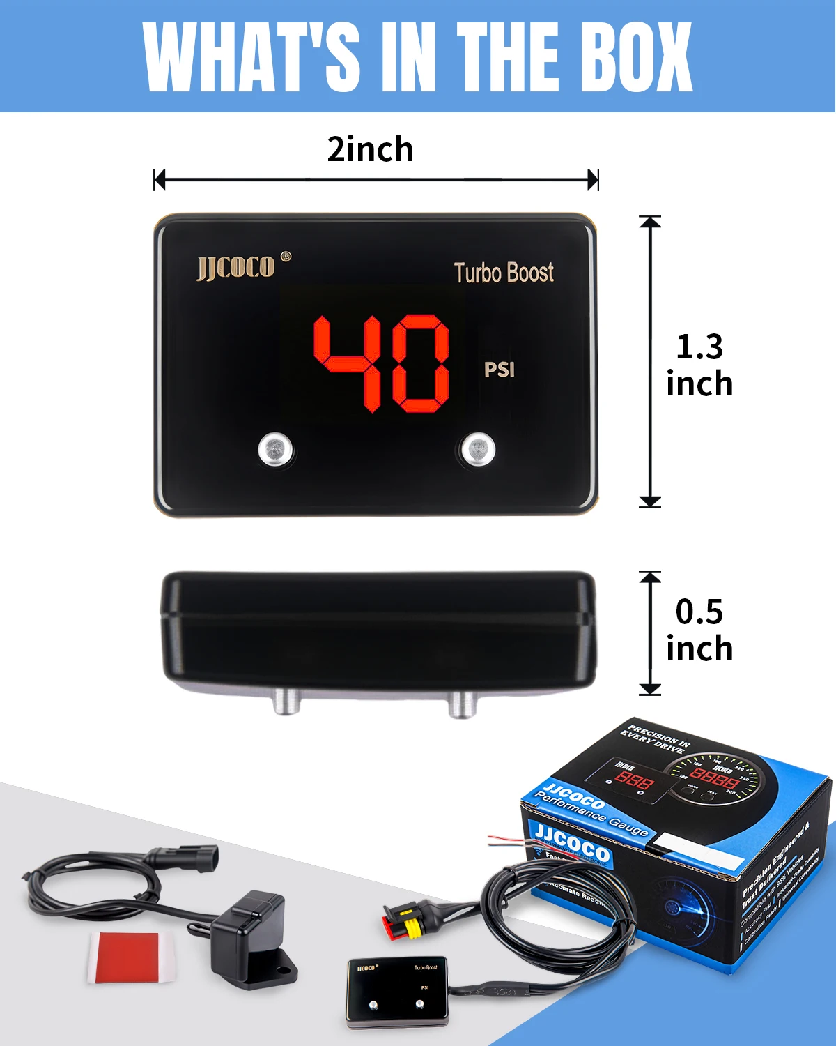 JJCOCO Wholesales 12v car Universal PSI turbo boost vacuum digital meter auto vacuum gauge meter Skyline WRX Evo MPS GTR STI XR6