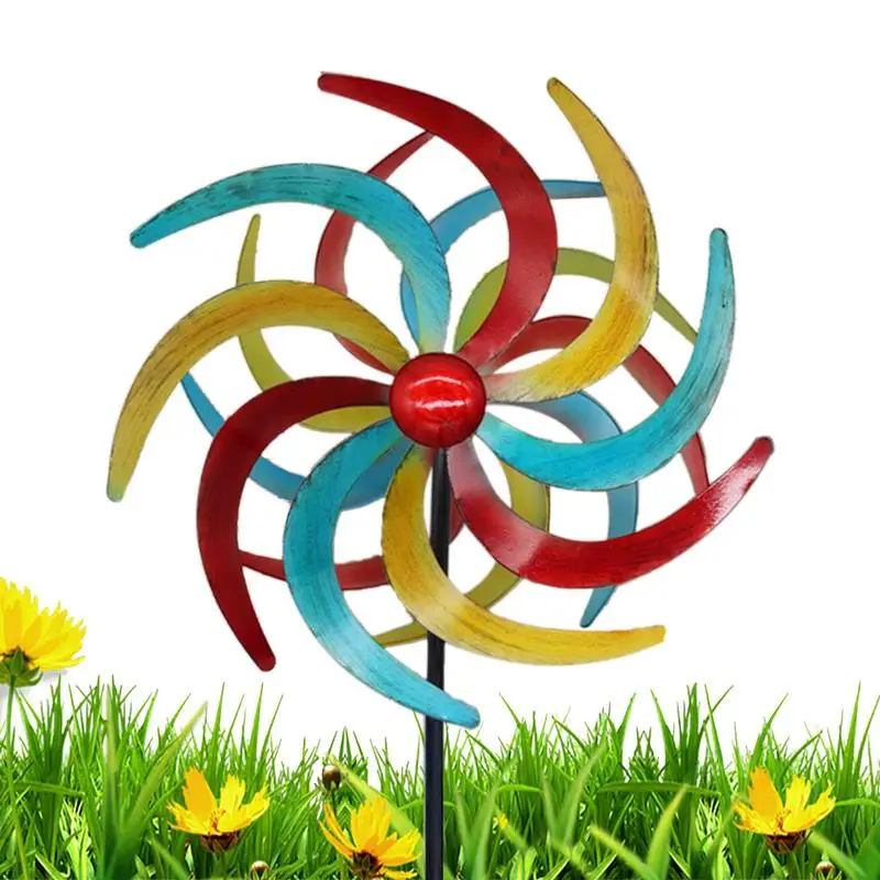 

Colorful Wind Spinner Colorful Wind Catcher With Metal Stakes Outdoor Flower Windmill Decoration For Patio Yard Lawn And Garden