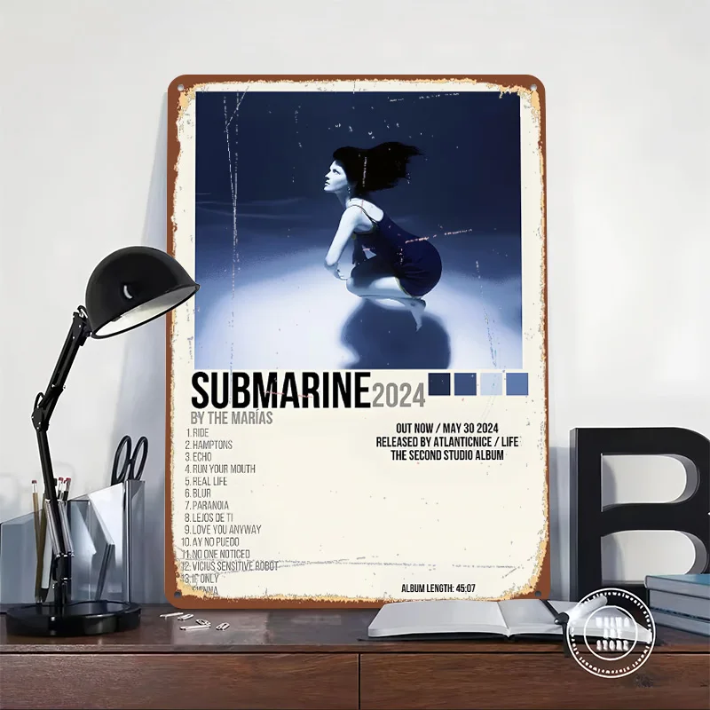 Submarine 2024 By The Marías Album Metal Poster Customized Wall Art Retro Vintage Tinplate Signs for Man Cave Garage Decoration