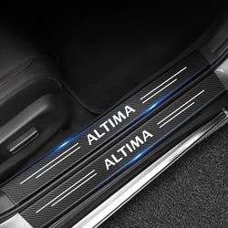 For NISSAN Altima Carthreshold bar Carbon Fiber Sticker Protector Strip Auto Sill Waterproof Scratch resistant Protect Film 4pcs