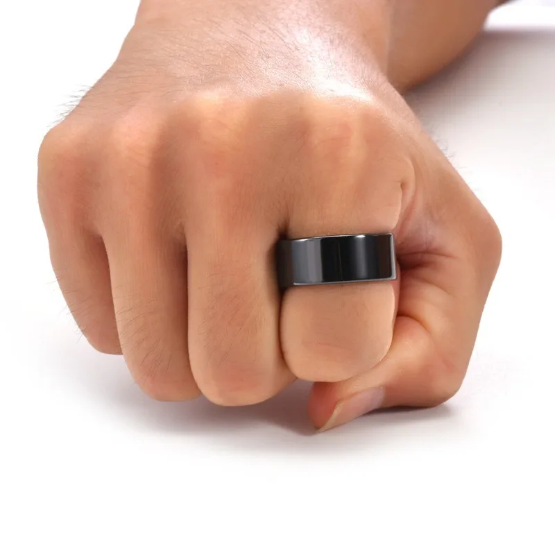 Großhandel Schwarz-Weiß Zirkonia Keramikring 2/4/6/8/10mm Glatter Ring Hypoallergener Schmuck für Männer und Frauen Größe 6-12 Kratzfest – Detail 3