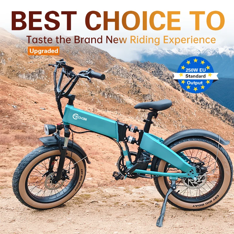 KIXIN T2 Folding Electric Bike 48V 13AH 25km/h Torque Enhanced Version 7 Speed Hot Selling EU UK Enhanced Fatsnow Version